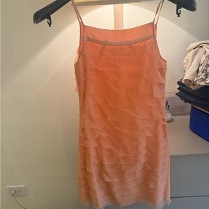 Vintage Italian Silk Peach Layered Dress